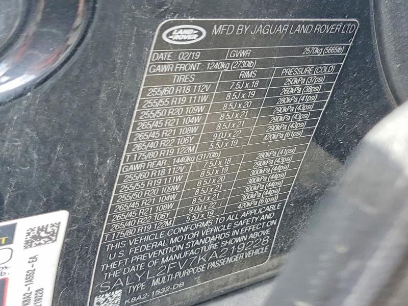 2019 Land Rover Range Rover Velar R-dynamic se