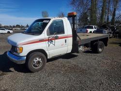 Salvage trucks for sale at Woodburn, OR auction: 1992 Ford E350 Flatbed Truck