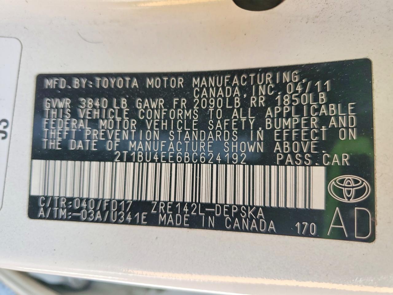 2011 Toyota Corolla s