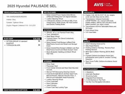 2025 Hyundai Palisade sel