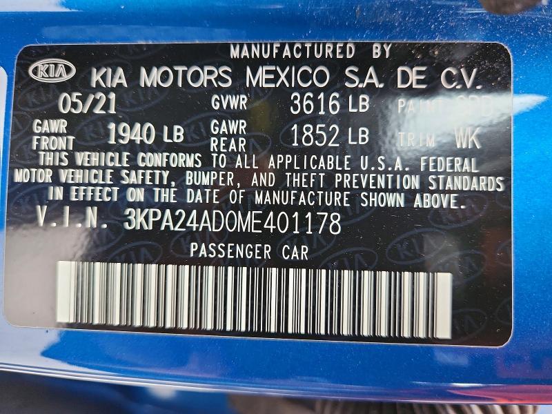 2021 KIA Rio s