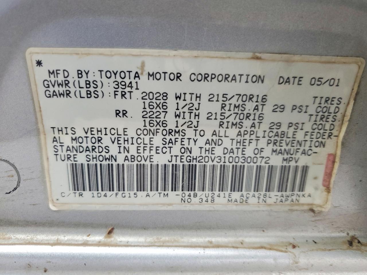2001 Toyota Rav4 Base