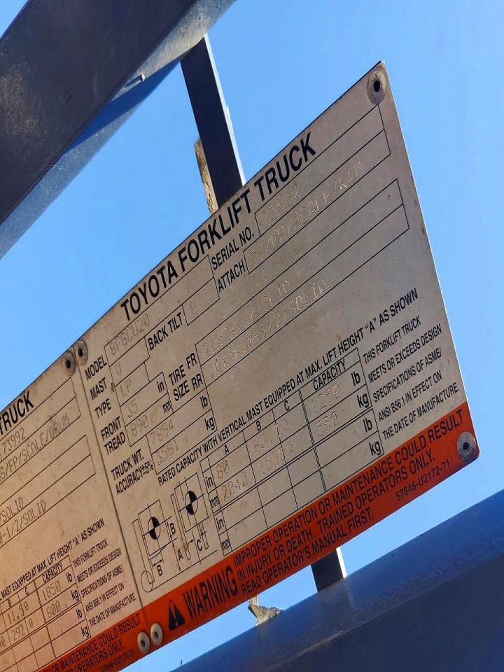 2015 Toyota TA 8FGCU20 Forklift