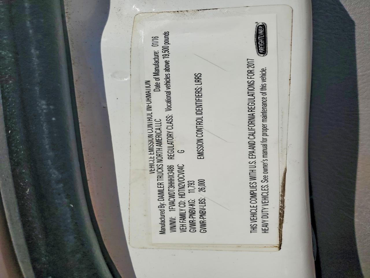 2017 Freightliner Business Class M2 BOX Truck