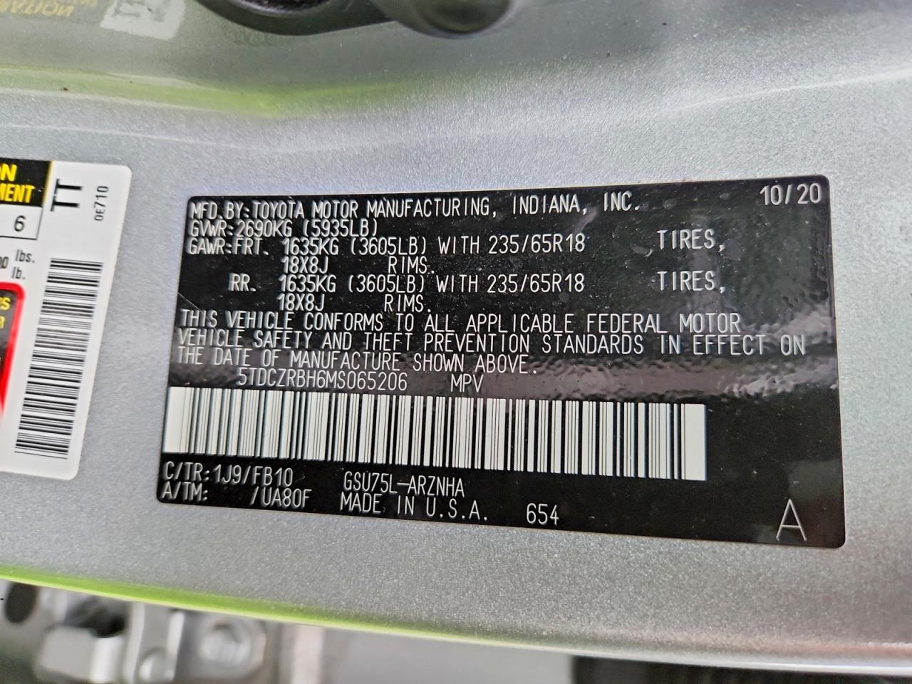 2021 Toyota Highlander l