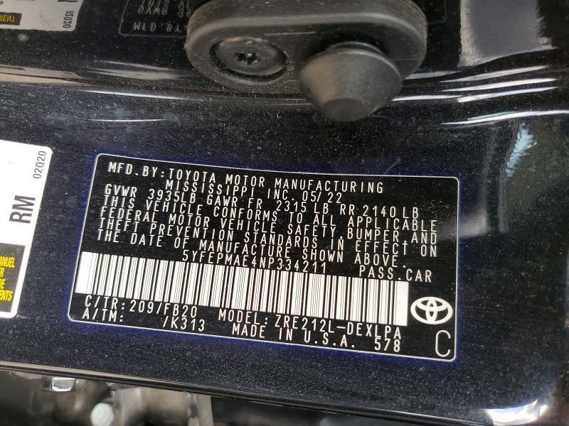 2022 Toyota Corolla le