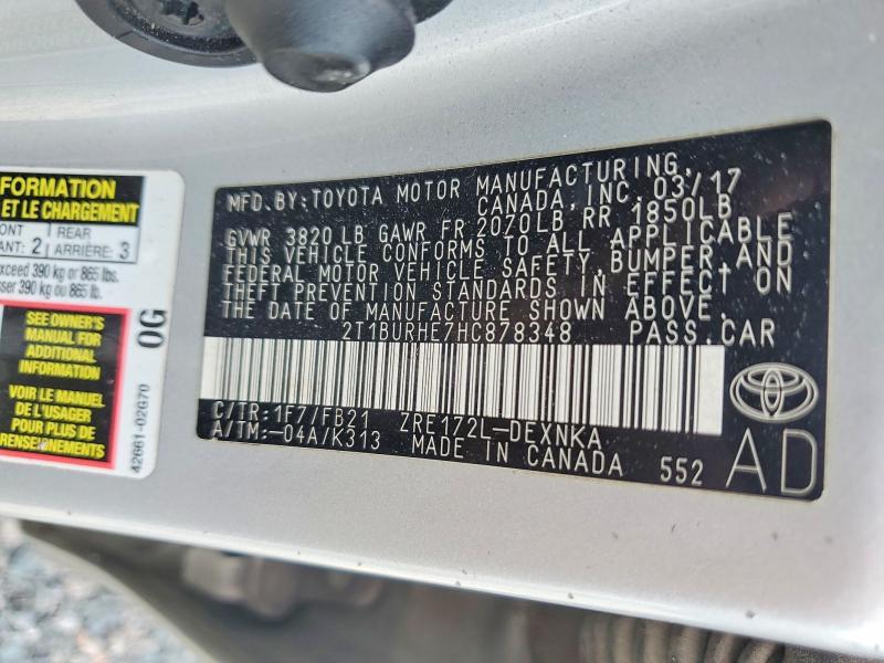 2017 Toyota Corolla le