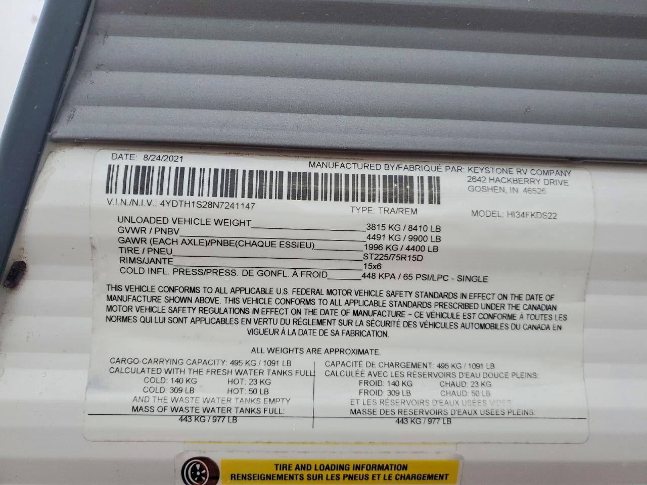 2022 Keystone Hideout Camper