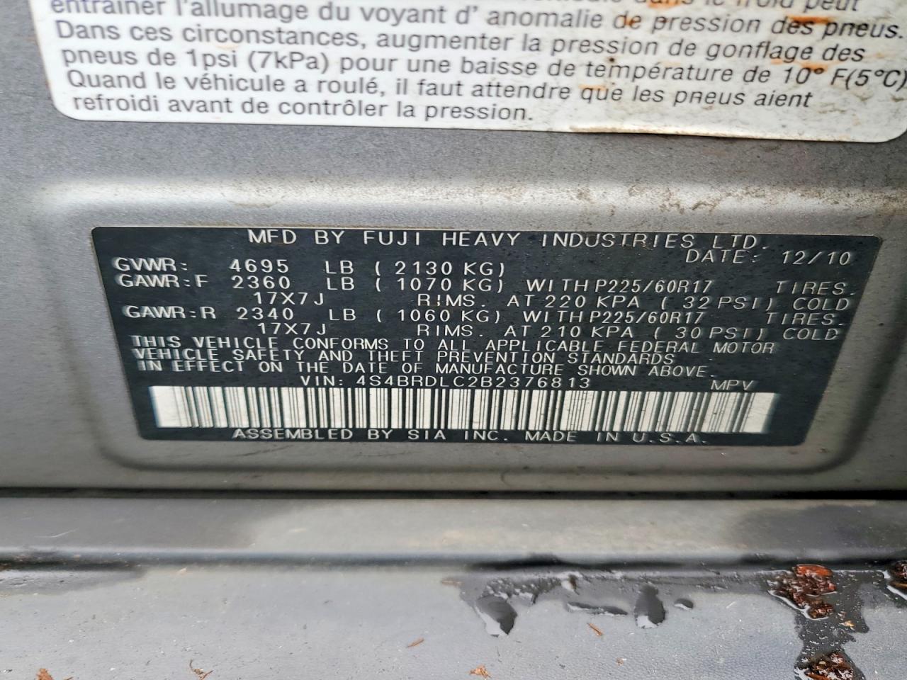 2011 Subaru Outback 3.6r Limited