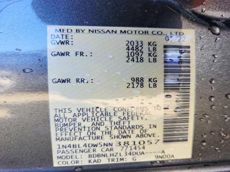 2022 Nissan Altima 2.5 sv