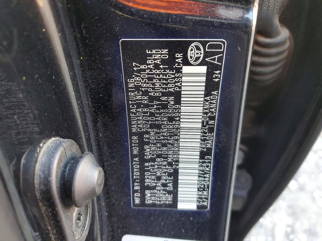 2018 Toyota Corolla le