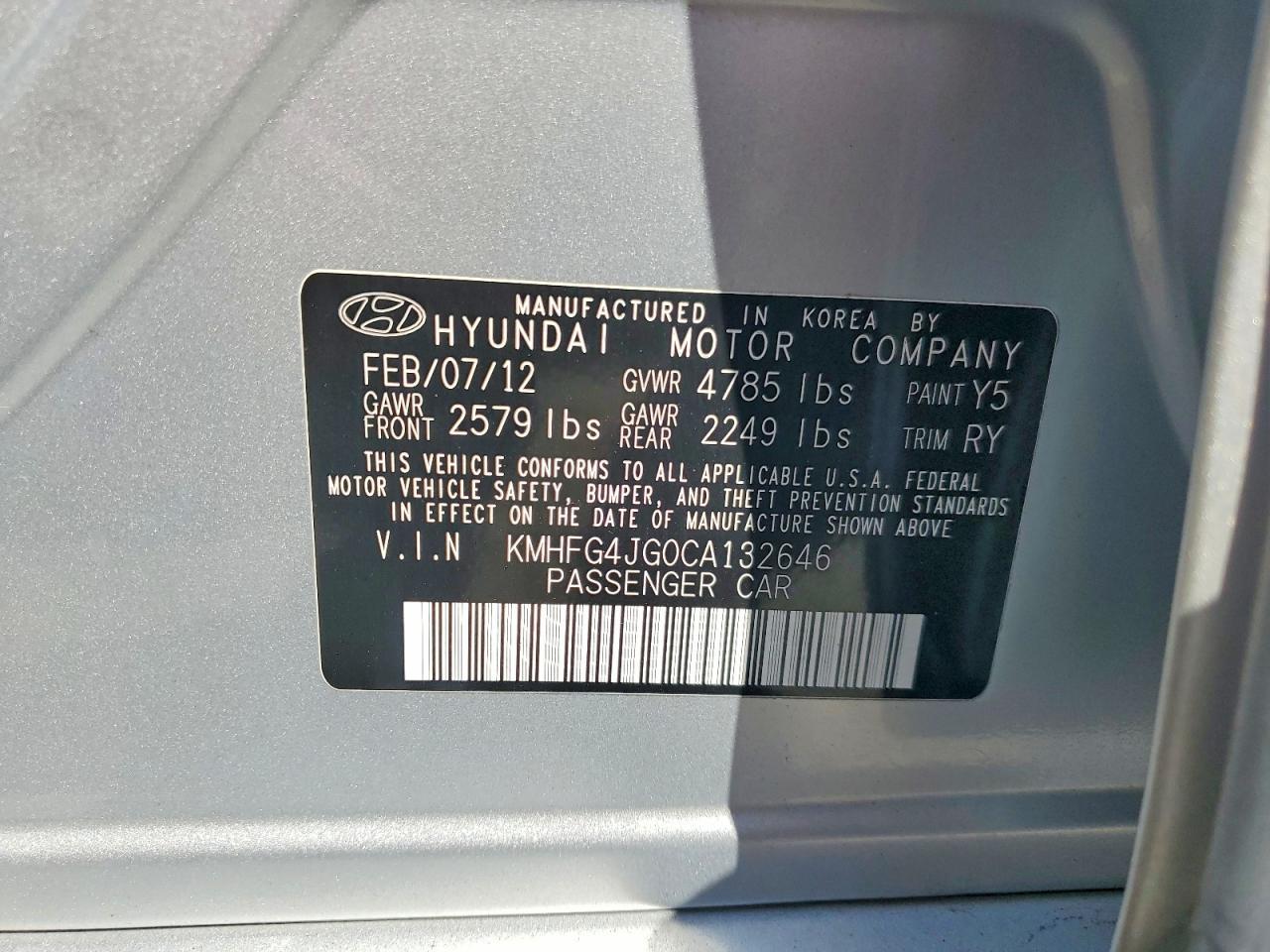 2012 Hyundai Azera Base