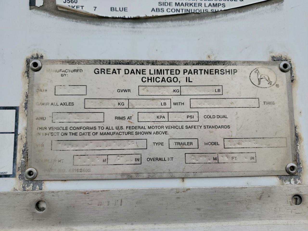 2013 Great Dane DRY Van Trailer