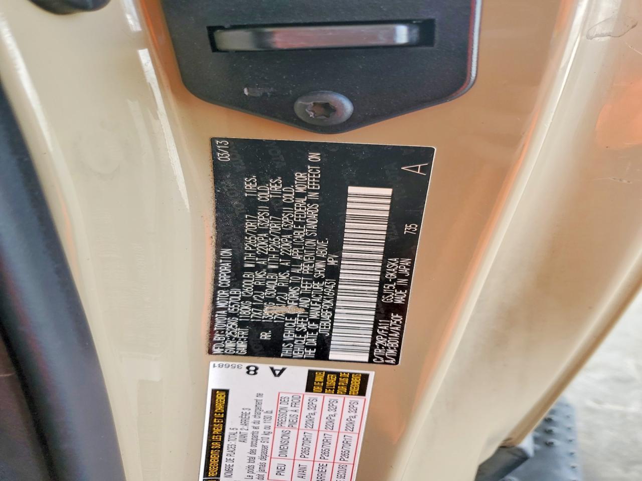 2013 Toyota Fj Cruiser Base