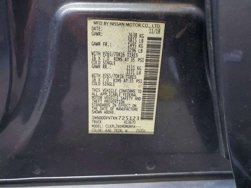 2019 Nissan Frontier sv