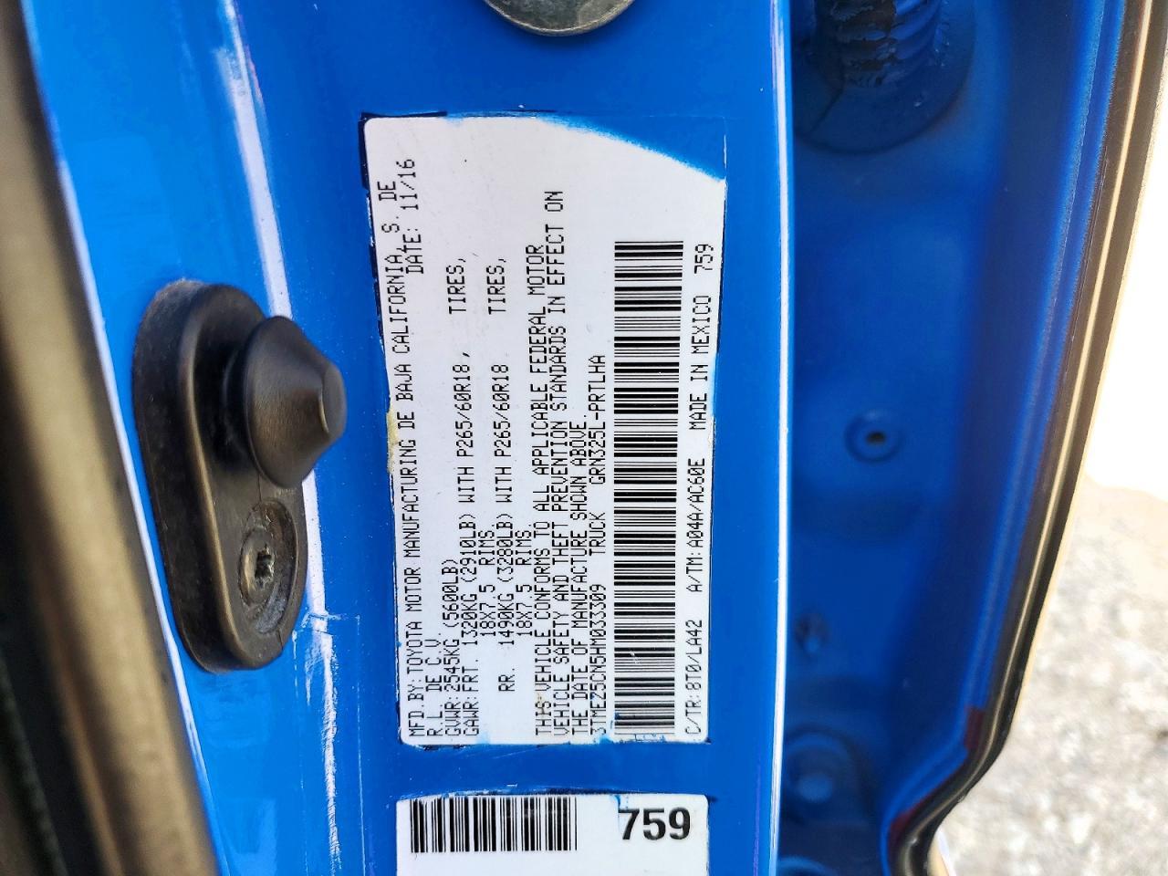 2017 Toyota Tacoma Limited