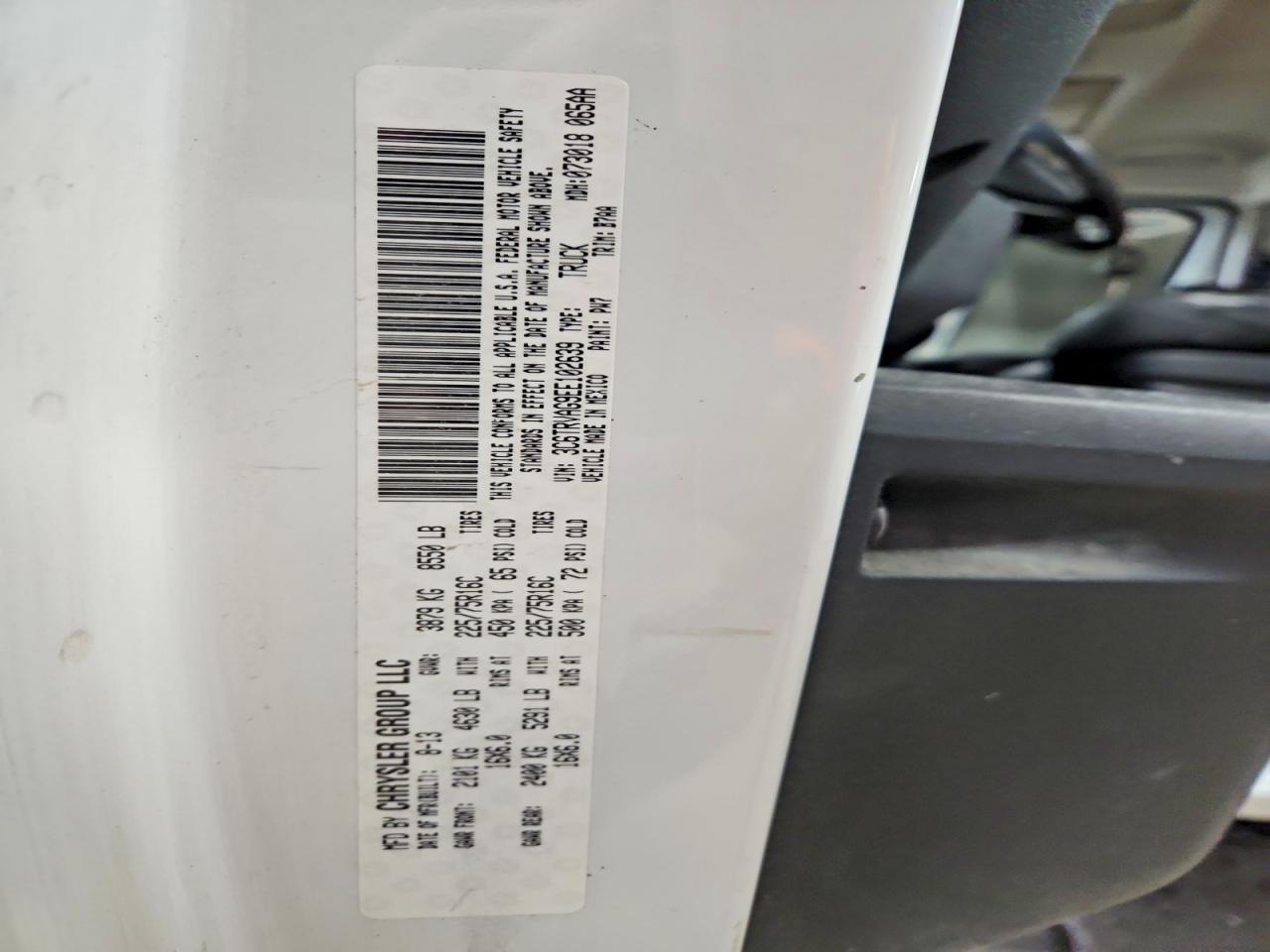 2014 Dodge Ram Promaster 1500 1500 Standard