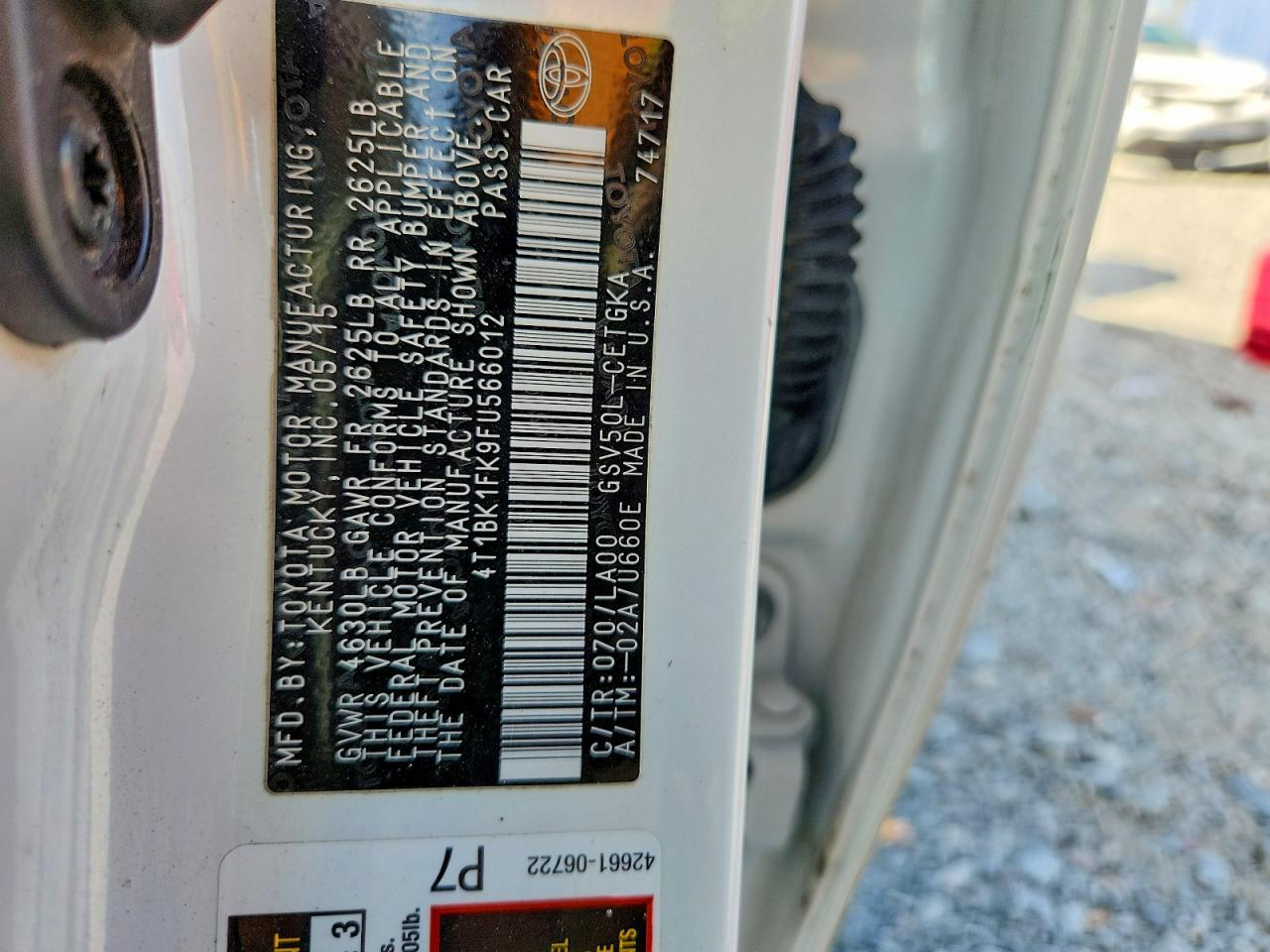 2015 Toyota Camry xle V6