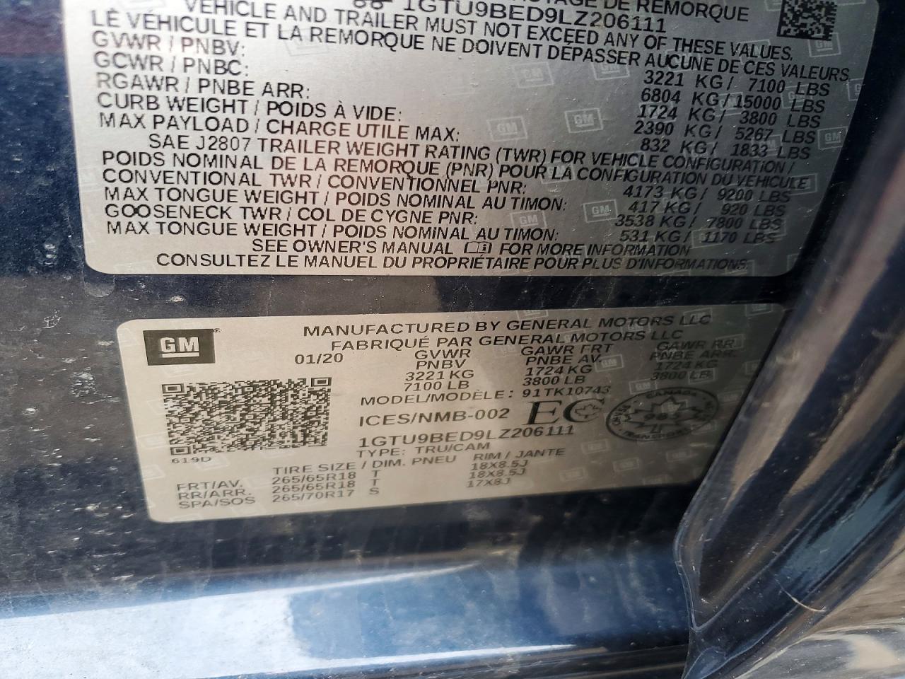 2020 GMC Sierra K1500 SLE
