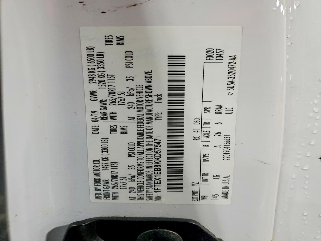 2019 Ford F150 Super Cab