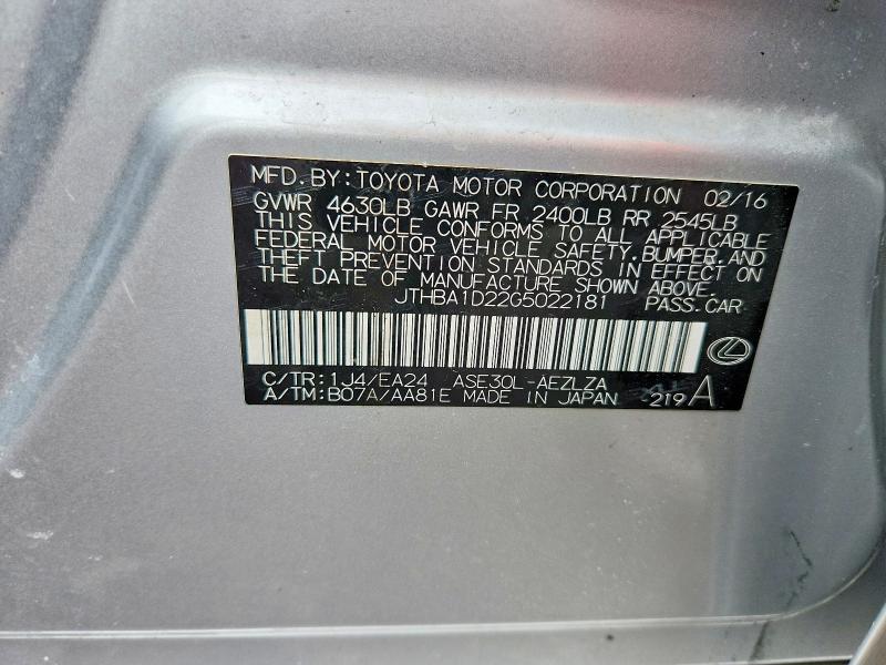 2016 Lexus Is 200t Base