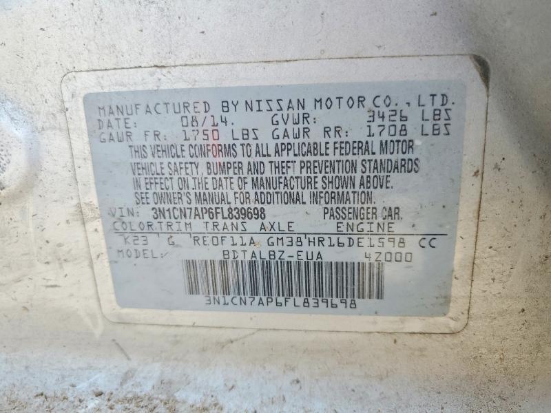 2015 Nissan Versa 1.6 sv