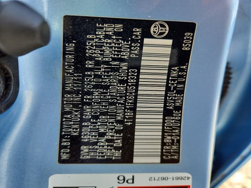 2012 Toyota Camry le