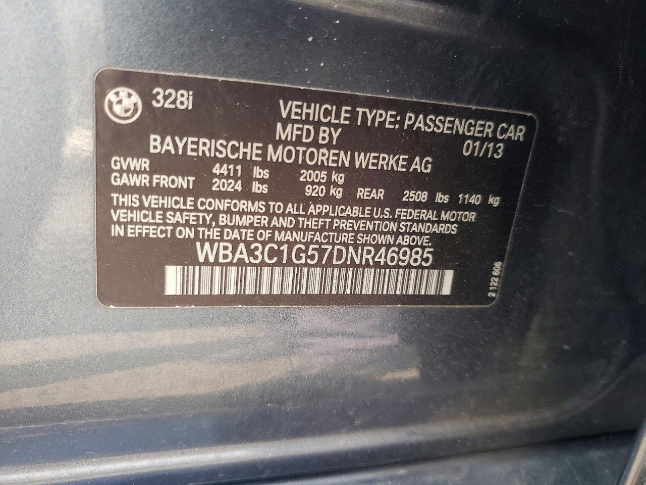 2013 BMW 328 i Sulev