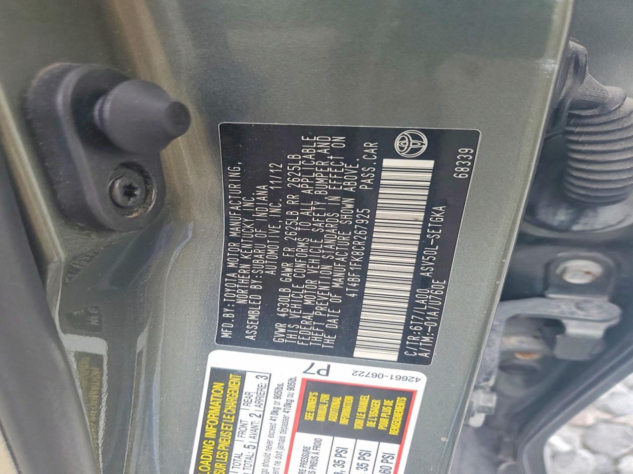 2012 Toyota Camry xle