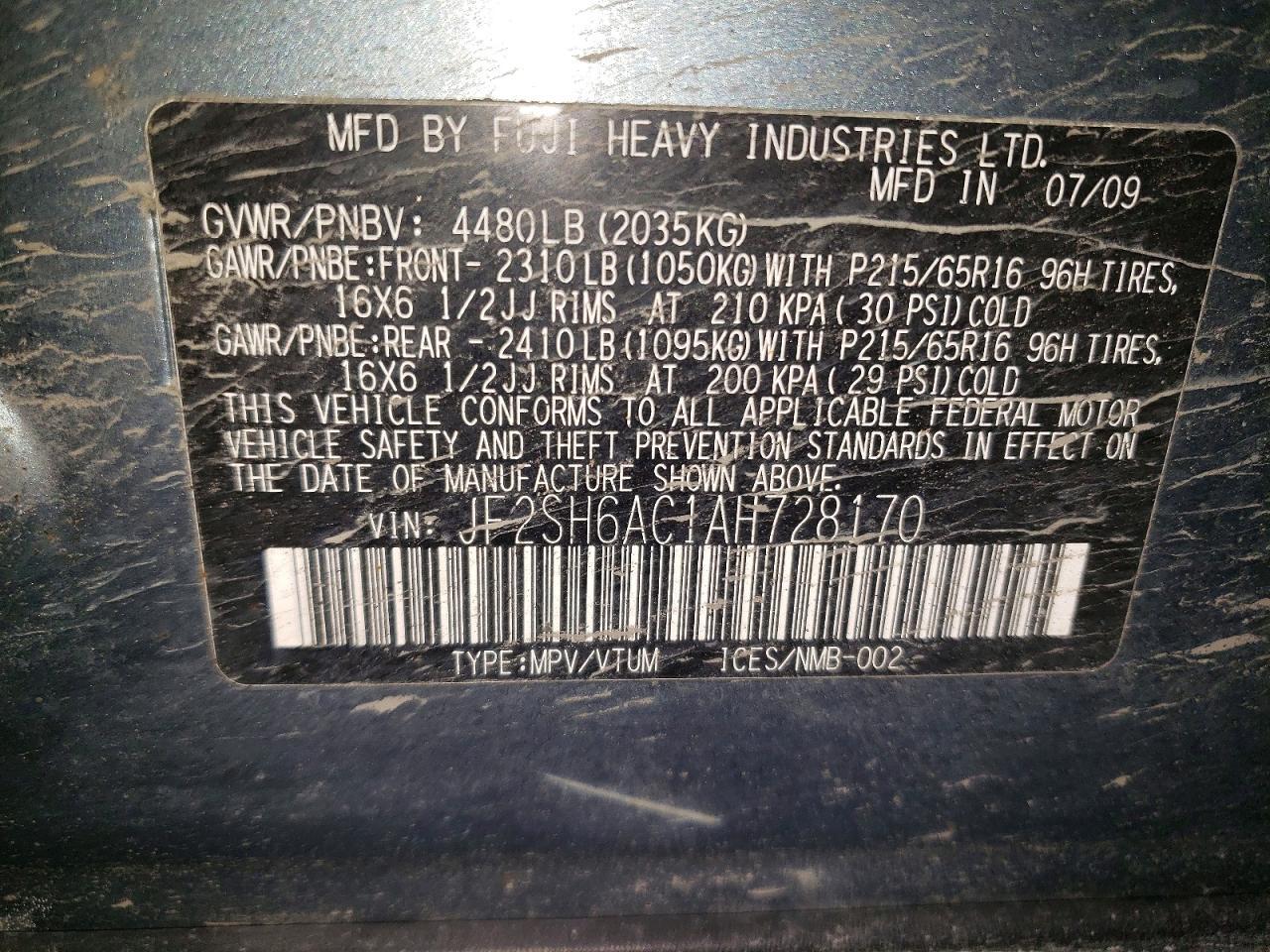 2010 Subaru Forester 2.5x