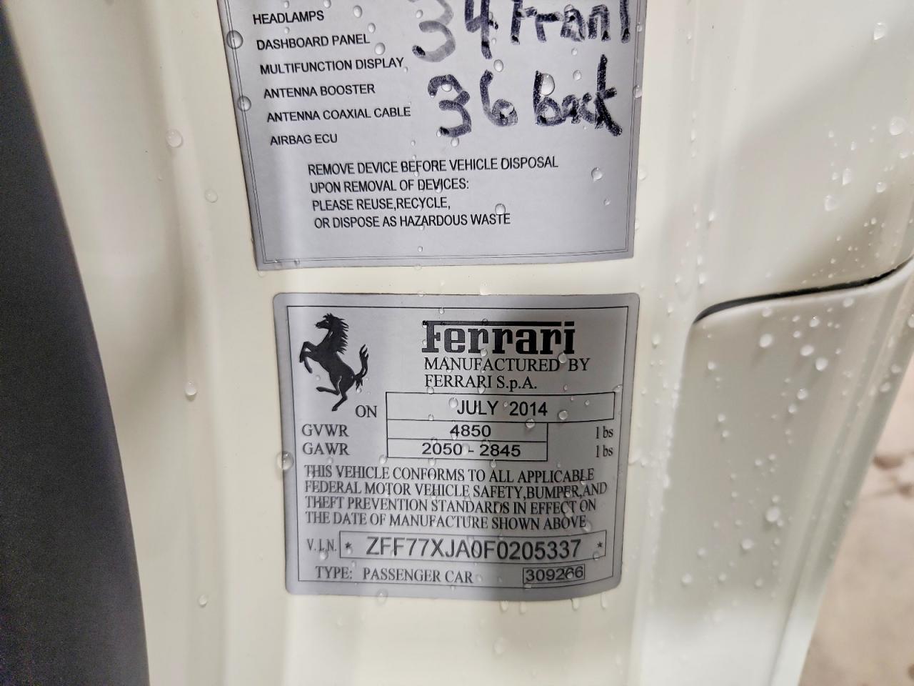 2015 Ferritti California t