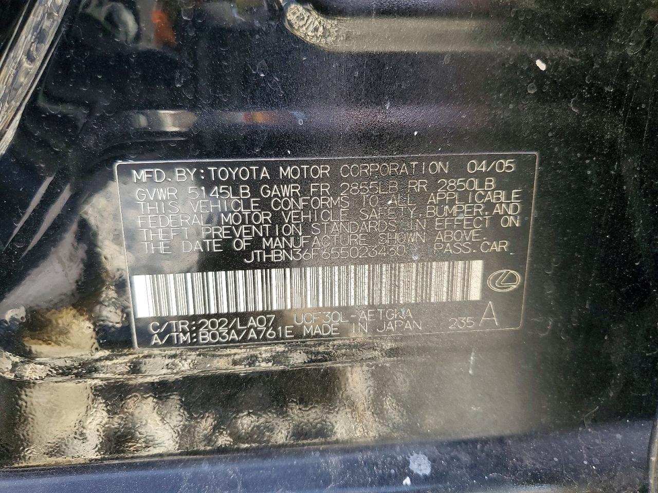 2005 Lexus Ls 430 Base