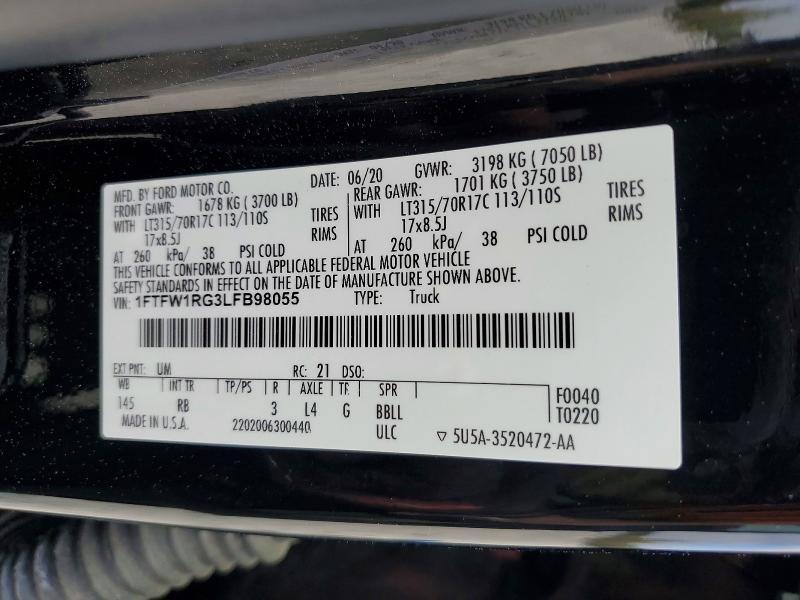 2020 Ford F150 Raptor