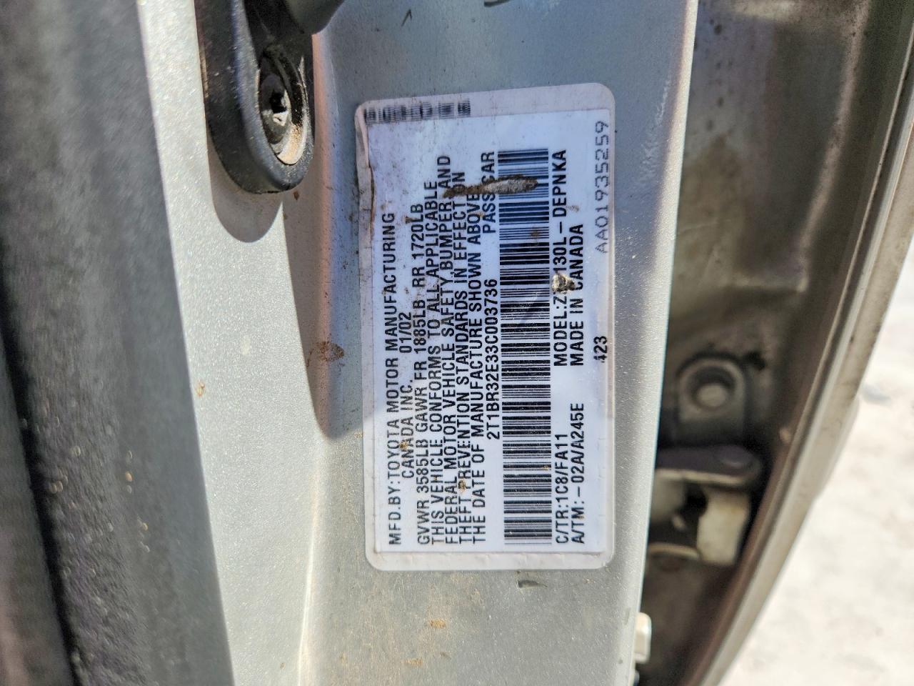 2003 Toyota Corolla le