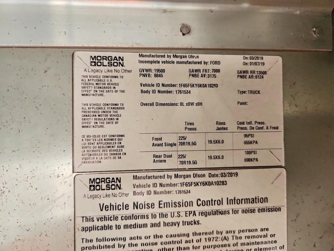 2019 Ford Delivery Truck