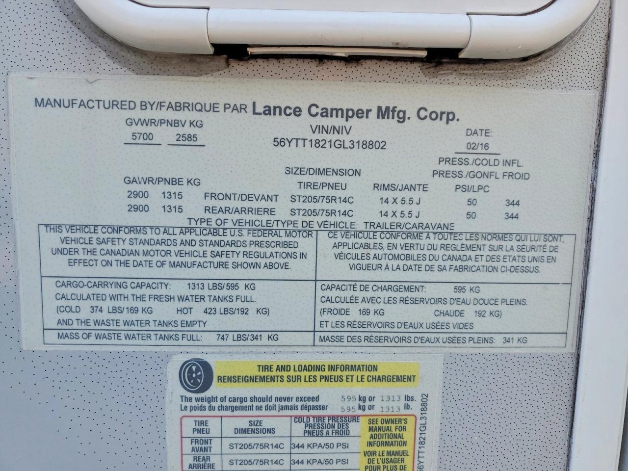 2016 Unknown 2016 Lance Camper