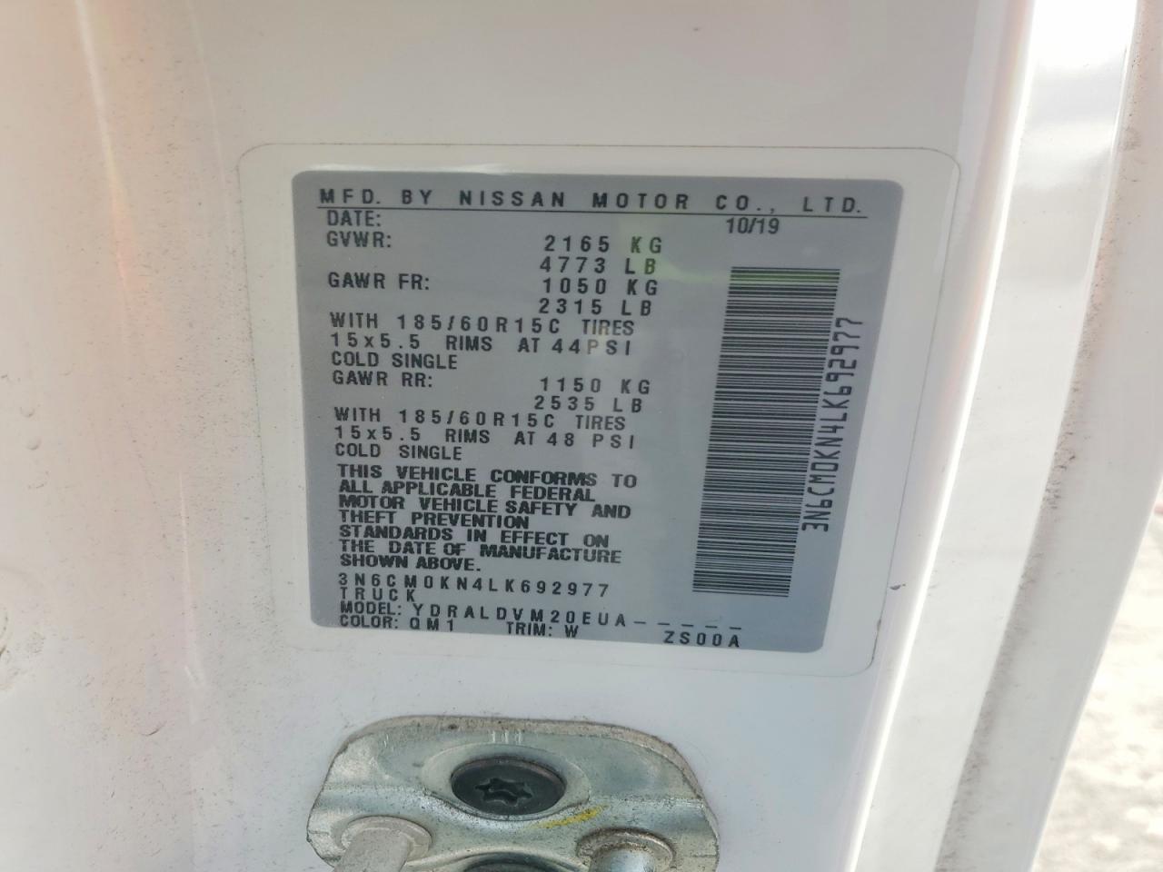 2020 Nissan NV200 Utility / Service Van