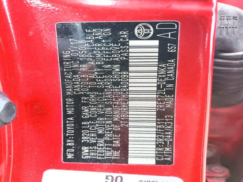 2017 Toyota Corolla le