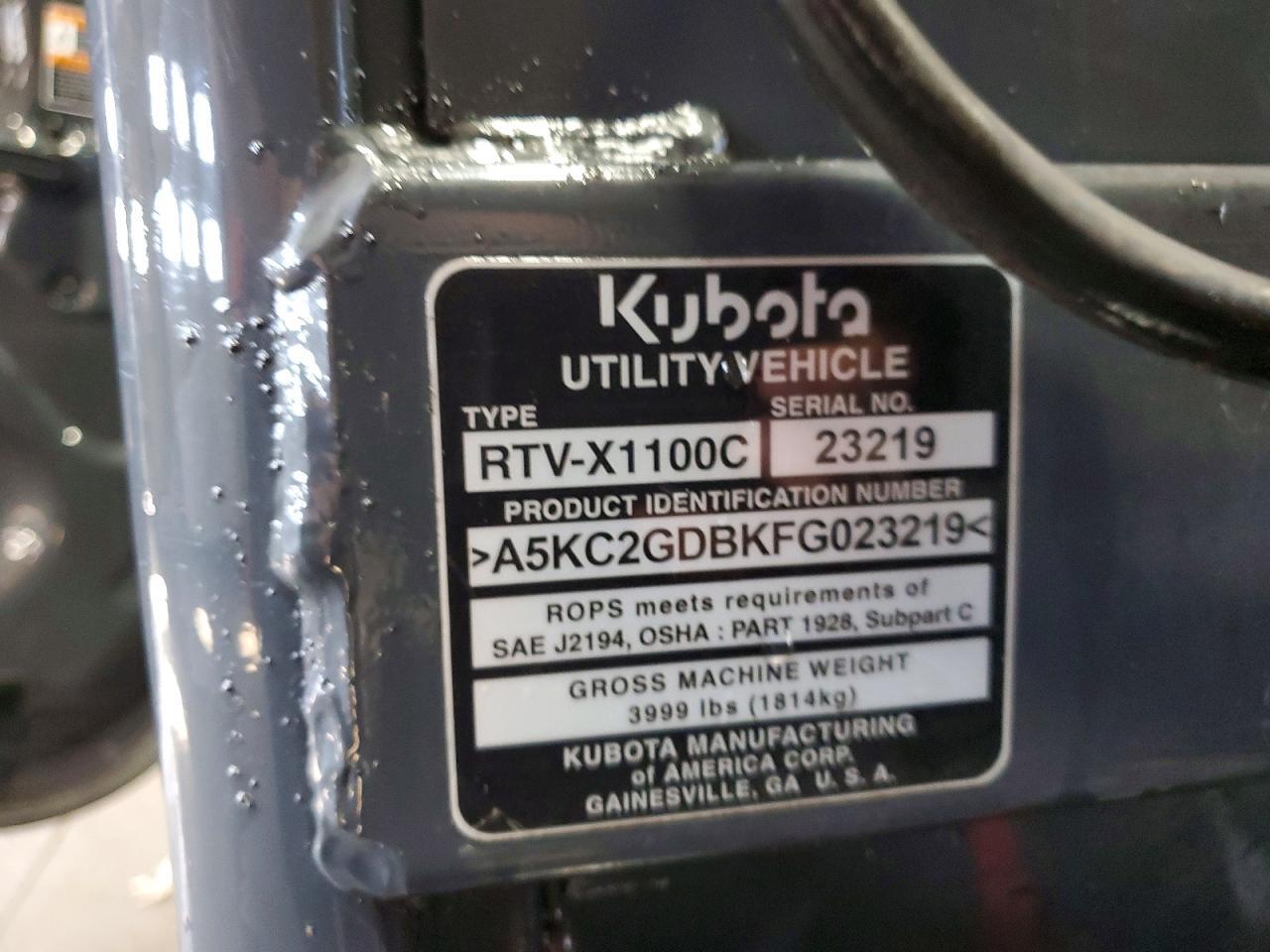 2016 Kubota RTV-X1100C Utility Vehicle