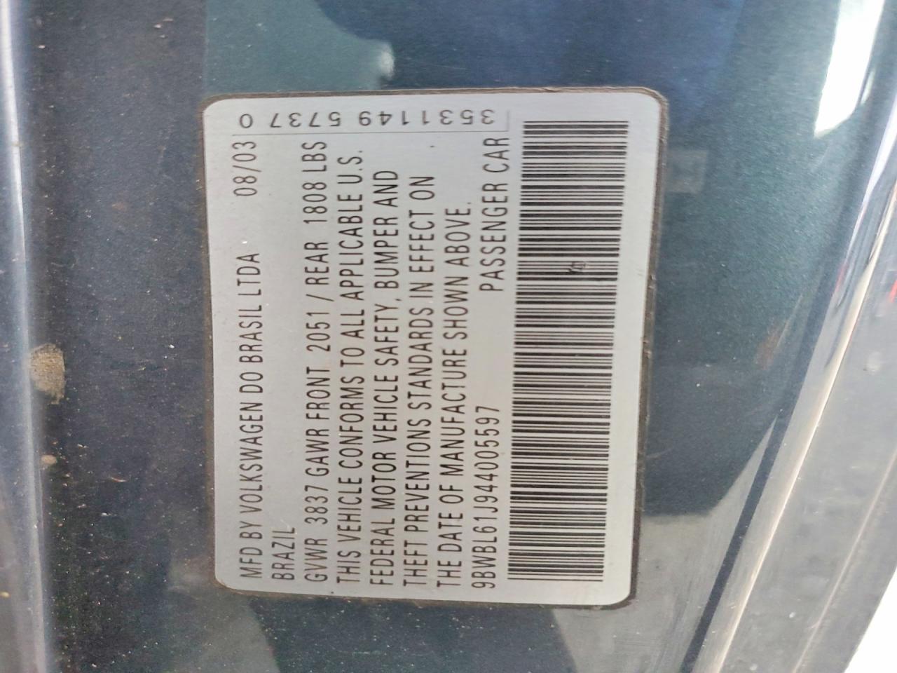 2004 Volkswagen Golf gl