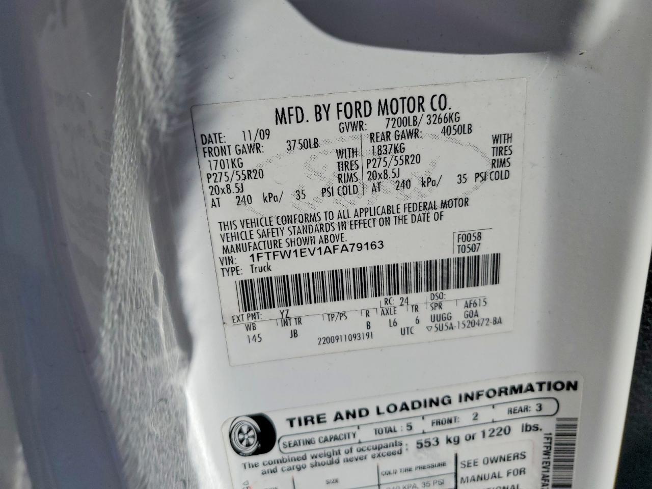 2010 Ford F150 Supercrew