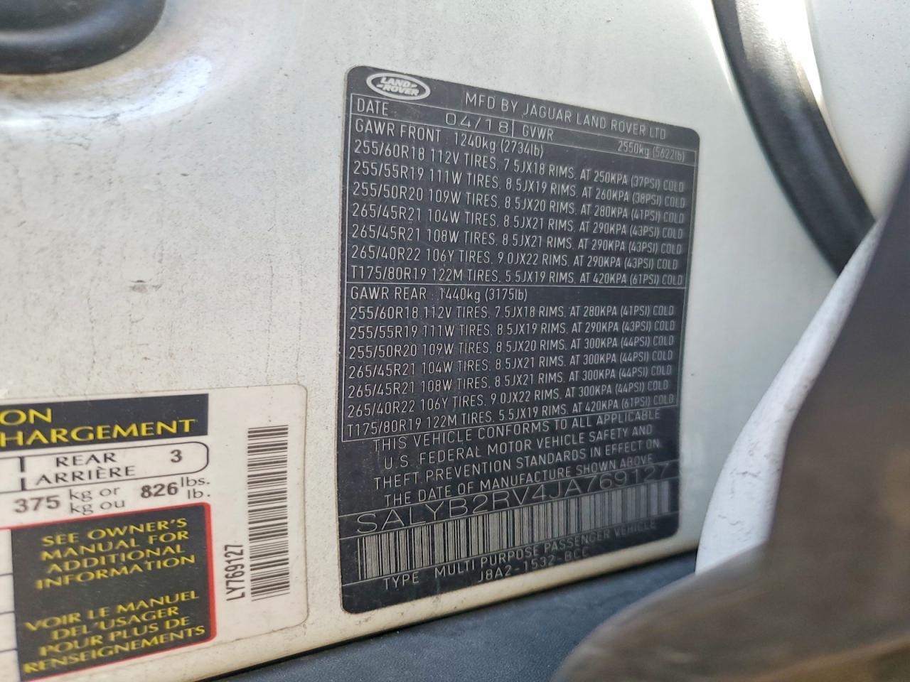 2018 Land Rover Range Rover Velar s