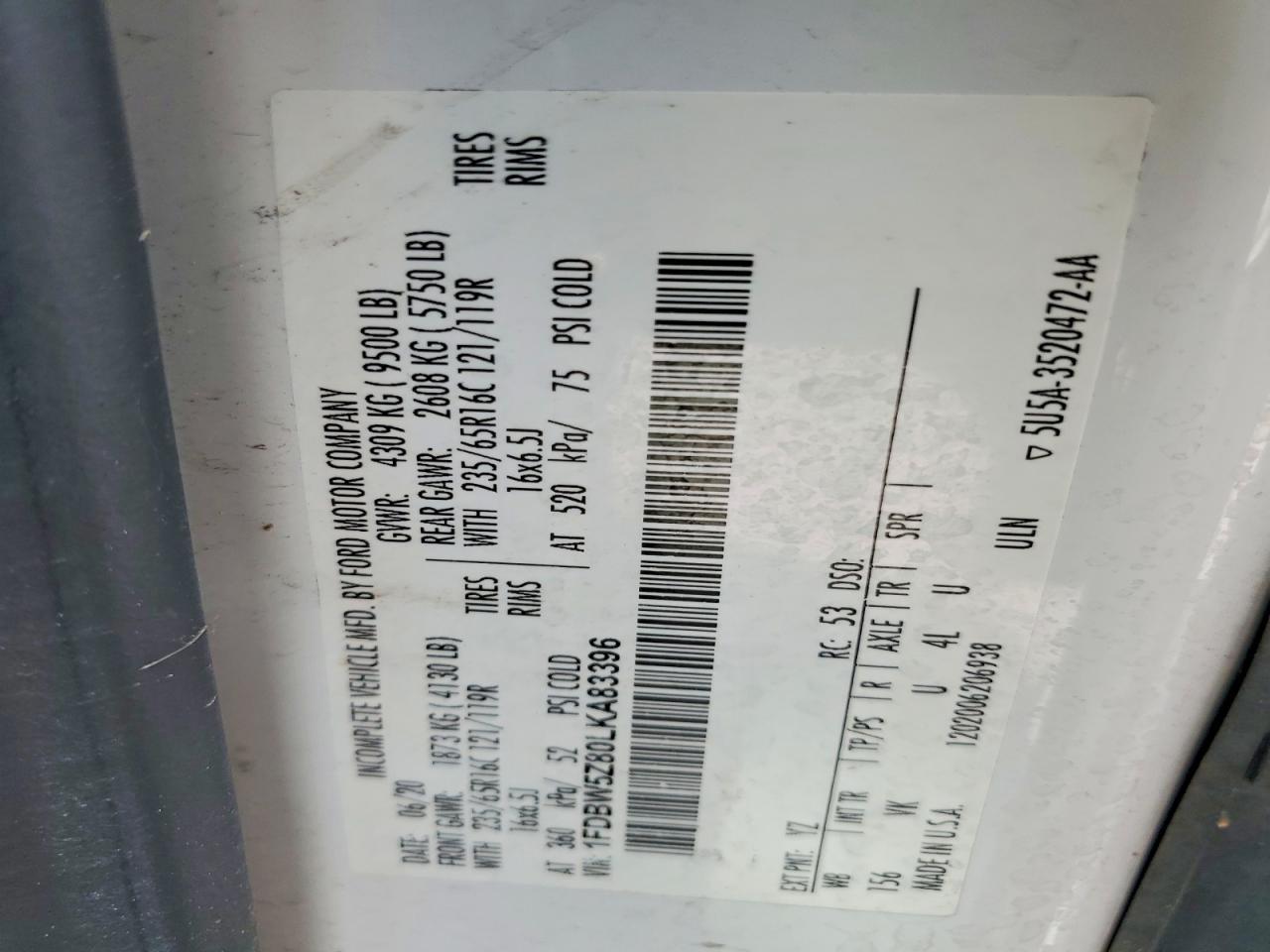 2020 Ford Transit Delivery Truck