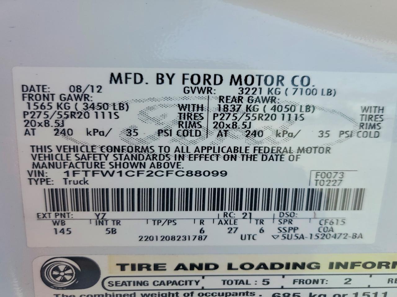 2012 Ford F150 Supercrew