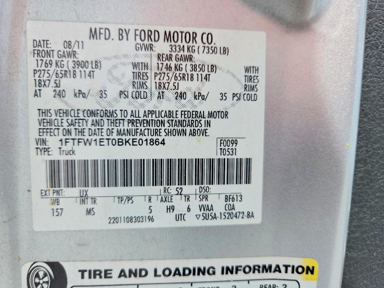 2011 Ford F150 Supercrew