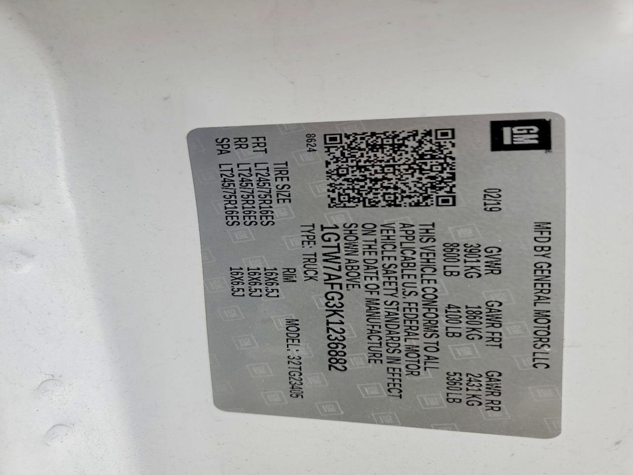 2019 GMC Savana G2500