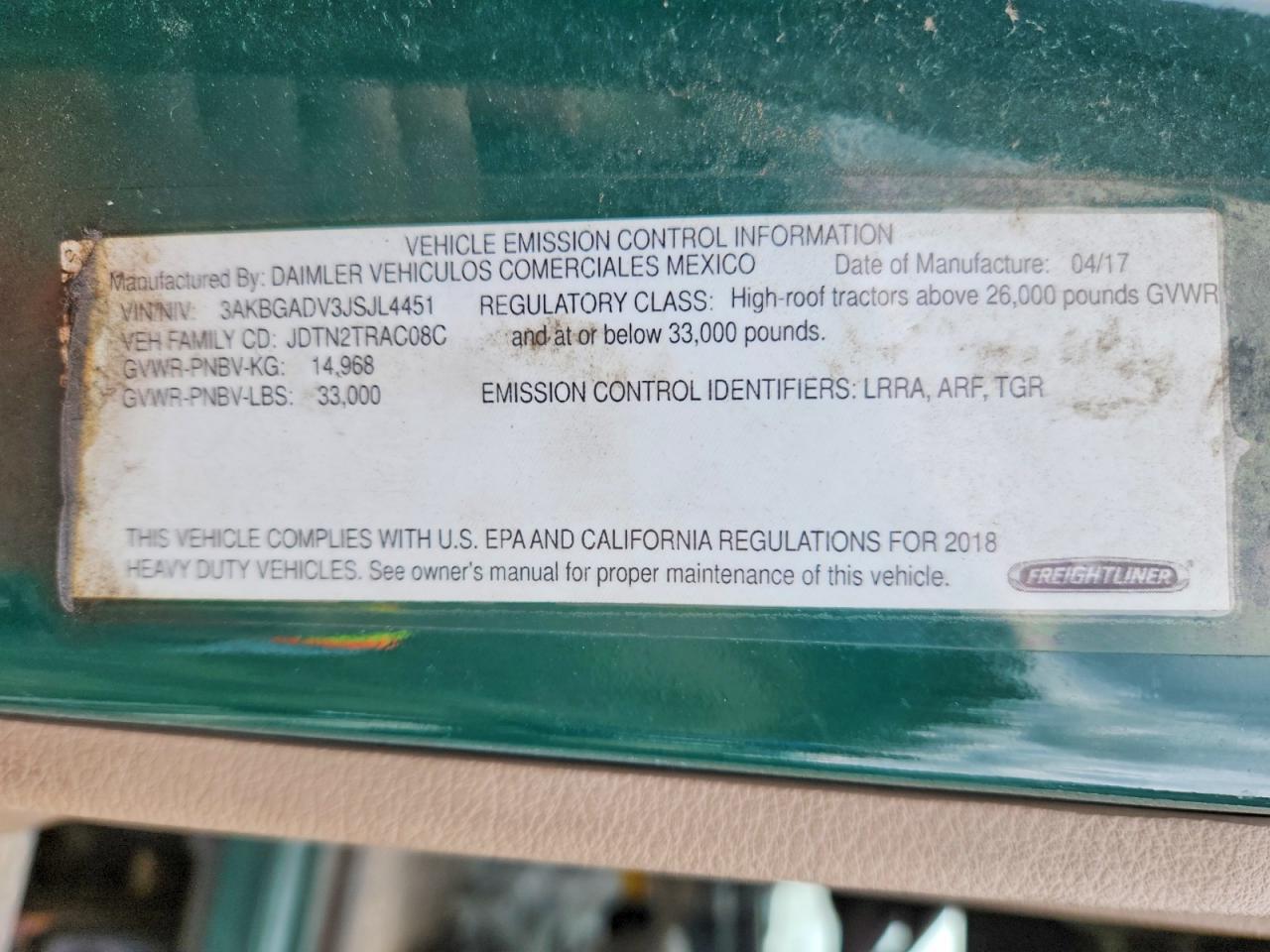 2018 Freigliner Cascadia 113