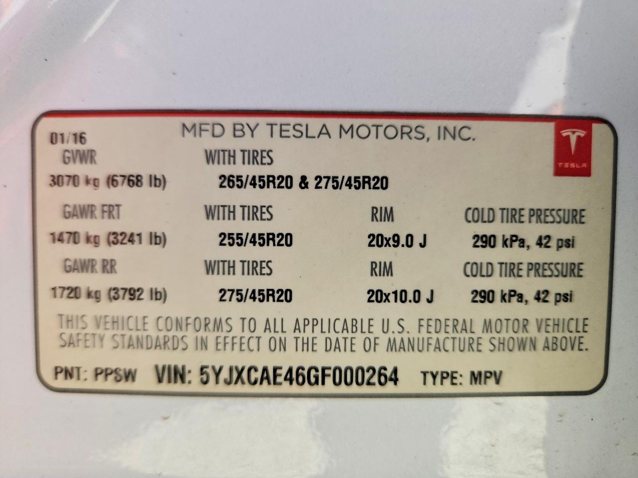 2016 Tesla Model x