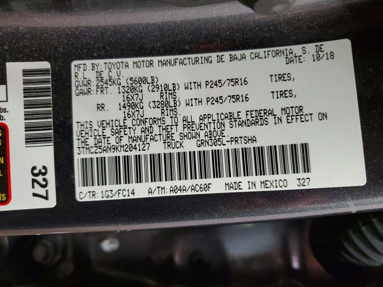 2019 Toyota Tacoma SR5 V6