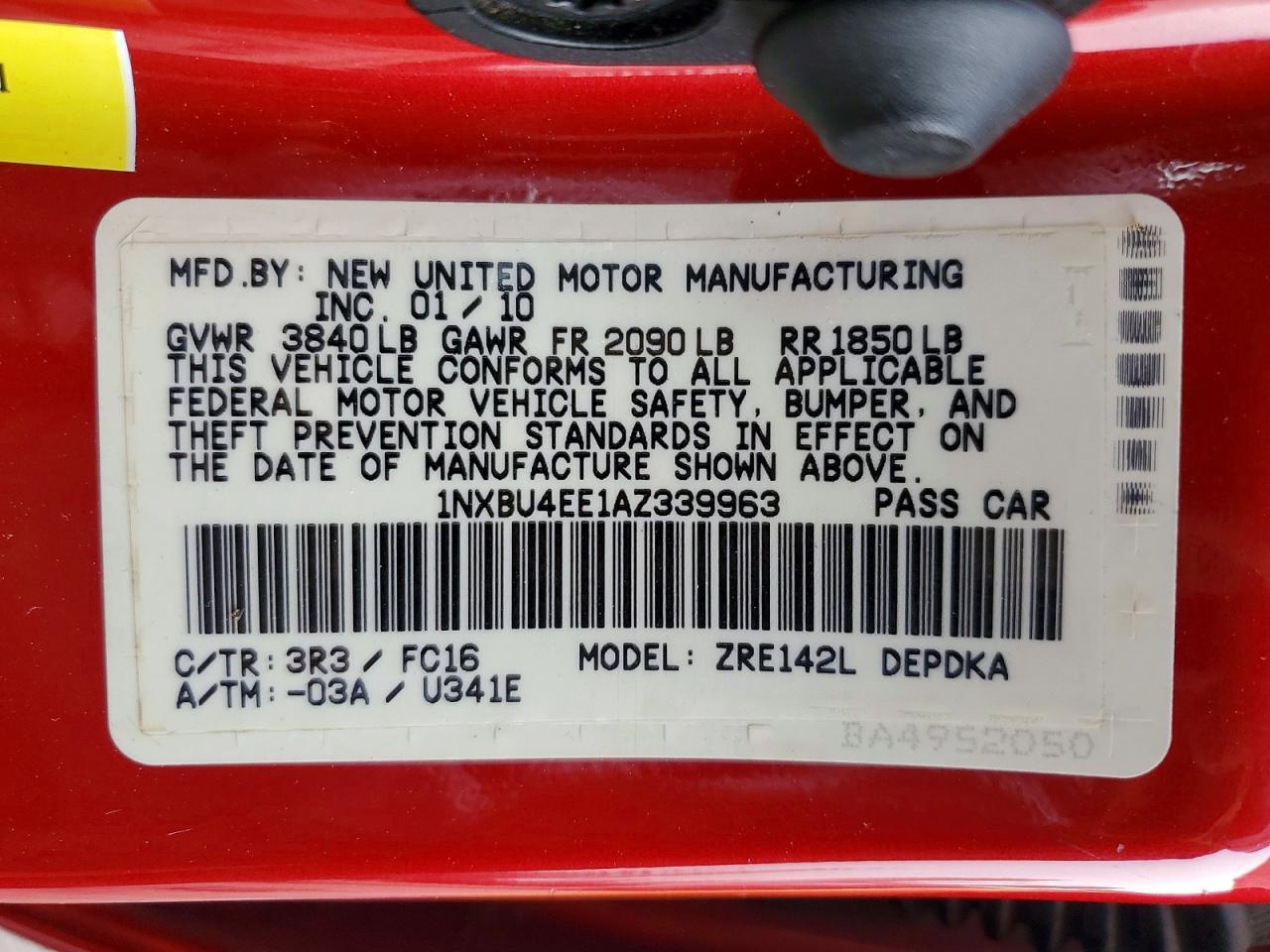 2010 Toyota Corolla le